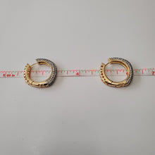 Load image into Gallery viewer, 18K BRAZILIAN GOLD PLATED CZ HOOP EARRINGS