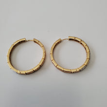 Load image into Gallery viewer, 18K BRAZILIAN GOLD PLATED CZ HOOP EARRINGS