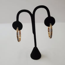 Load image into Gallery viewer, 18K BRAZILIAN GOLD PLATED CZ HOOP EARRINGS