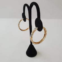 Load image into Gallery viewer, 18K BRAZILIAN GOLD PLATED CZ HOOP EARRINGS