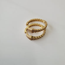 Load image into Gallery viewer, 18K BRAZILIAN GOLD PLATED CZ HOOP EARRINGS