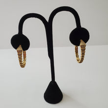 Load image into Gallery viewer, 18K BRAZILIAN GOLD PLATED CZ HOOP EARRINGS