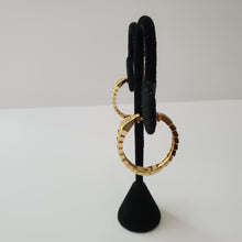 Load image into Gallery viewer, 18K BRAZILIAN GOLD PLATED CZ HOOP EARRINGS