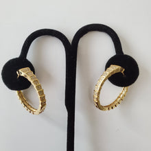 Load image into Gallery viewer, 18K BRAZILIAN GOLD PLATED CZ HOOP EARRINGS