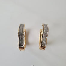Load image into Gallery viewer, 18K BRAZILIAN GOLD PLATED CZ HOOP EARRINGS
