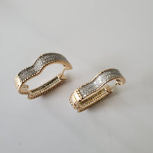 Load image into Gallery viewer, 18K BRAZILIAN GOLD PLATED CZ HOOP EARRINGS