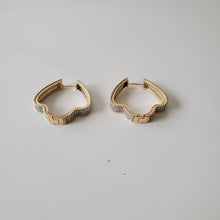 Load image into Gallery viewer, 18K BRAZILIAN GOLD PLATED CZ HOOP EARRINGS