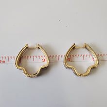 Load image into Gallery viewer, 18K BRAZILIAN GOLD PLATED CZ HOOP EARRINGS