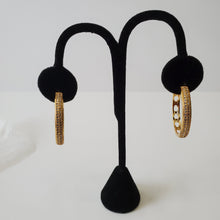 Load image into Gallery viewer, 18K BRAZILIAN GOLD PLATED CZ HOOP EARRINGS