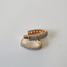 Load image into Gallery viewer, 18K ITALIAN GOLD PLATED CZ HOOP EARRINGS
