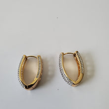 Load image into Gallery viewer, 18K ITALIAN GOLD PLATED CZ HOOP EARRINGS