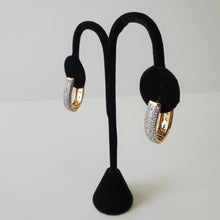 Load image into Gallery viewer, 18K ITALIAN GOLD PLATED CZ HOOP EARRINGS