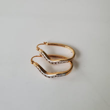 Load image into Gallery viewer, 18K ITALIAN GOLD PLATED CZ HOOP EARRINGS