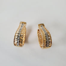 Load image into Gallery viewer, Copy of18K ITALIAN GOLD PLATED CZ HOOP EARRINGS