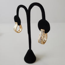 Load image into Gallery viewer, Copy of18K ITALIAN GOLD PLATED CZ HOOP EARRINGS