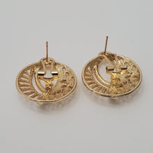 Load image into Gallery viewer, 18K ITALIAN GOLD PLATED CZ HOOP EARRINGS