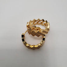 Load image into Gallery viewer, 18K ITALIAN GOLD PLATED CZ HOOP EARRINGS
