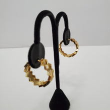 Load image into Gallery viewer, 18K ITALIAN GOLD PLATED CZ HOOP EARRINGS