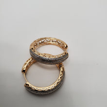 Load image into Gallery viewer, 18K ITALIAN GOLD PLATED CZ HOOP EARRINGS