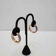 Load image into Gallery viewer, 18K ITALIAN GOLD PLATED CZ HOOP EARRINGS