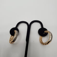 Load image into Gallery viewer, 18K ITALIAN GOLD PLATED CZ HOOP EARRINGS