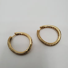Load image into Gallery viewer, 18K ITALIAN GOLD PLATED CZ HOOP EARRINGS