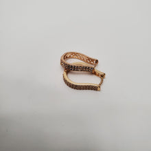 Load image into Gallery viewer, 18K ITALIAN GOLD PLATED CZ HOOP EARRINGS