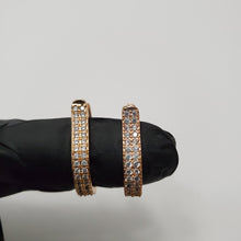 Load image into Gallery viewer, 18K ITALIAN GOLD PLATED CZ HOOP EARRINGS