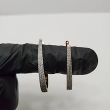Load image into Gallery viewer, 18K ITALIAN GOLD PLATED CZ HOOP EARRINGS