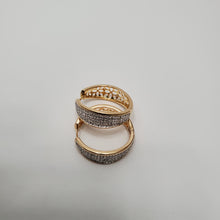 Load image into Gallery viewer, 18K ITALIAN GOLD PLATED CZ HOOP EARRINGS