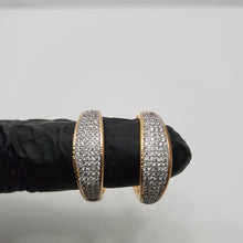 Load image into Gallery viewer, 18K ITALIAN GOLD PLATED CZ HOOP EARRINGS