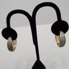Load image into Gallery viewer, 18K ITALIAN GOLD PLATED CZ HOOP EARRINGS