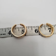 Load image into Gallery viewer, 18K ITALIAN GOLD PLATED CZ HOOP EARRINGS
