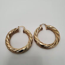 Load image into Gallery viewer, 18K ITALIAN GOLD PLATED TWISTED HOOP EARRINGS