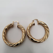 Load image into Gallery viewer, 18K ITALIAN GOLD PLATED TWISTED HOOP EARRINGS