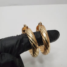 Load image into Gallery viewer, 18K ITALIAN GOLD PLATED TWISTED HOOP EARRINGS