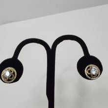 Load image into Gallery viewer, 18K ITALIAN GOLD PLATED CZ STUD  EARRINGS