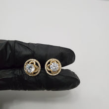 Load image into Gallery viewer, 18K ITALIAN GOLD PLATED CZ STUD  EARRINGS