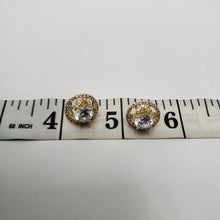 Load image into Gallery viewer, 18K ITALIAN GOLD PLATED CZ STUD  EARRINGS