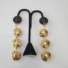 Load image into Gallery viewer, 18K ITALIAN GOLD PLATED 3 DROP/DANGLING EARRINGS