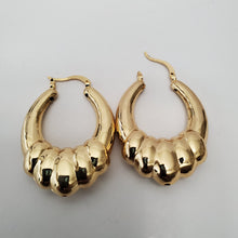 Load image into Gallery viewer, 18K ITALIAN GOLD PLATED CHUNKY HOOP EARRING