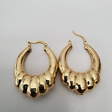 Load image into Gallery viewer, 18K ITALIAN GOLD PLATED CHUNKY HOOP EARRING