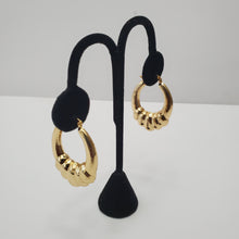 Load image into Gallery viewer, 18K ITALIAN GOLD PLATED CHUNKY HOOP EARRING