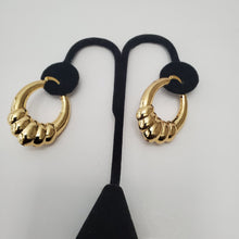 Load image into Gallery viewer, 18K ITALIAN GOLD PLATED CHUNKY HOOP EARRING