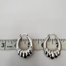 Load image into Gallery viewer, 18K ITALIAN WHITE GOLD PLATED BIG CHUNKY HOOP EARRINGS