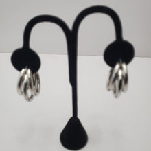 Load image into Gallery viewer, 18K WHITE GOLD PLATED CURVED EARRING