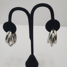 Load image into Gallery viewer, 18K WHITE GOLD PLATED CURVED EARRING