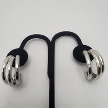 Load image into Gallery viewer, 18K WHITE GOLD PLATED CURVED EARRING