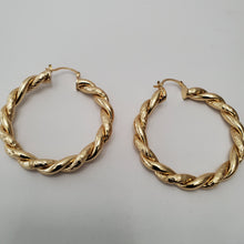Load image into Gallery viewer, 18K GOLD PLATED BIG TWISTED HOOP EARRINGS