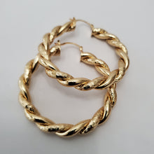 Load image into Gallery viewer, 18K GOLD PLATED BIG TWISTED HOOP EARRINGS
